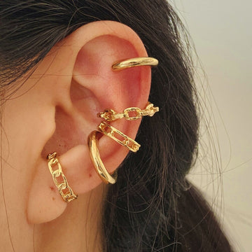 3/5Pcs Helix Cartilage Conch Fake Without Piercing Cuff Earring Earcuff Wrap Rock Earring Cuff No Piercing Women Clip Adjustable daiiibabyyy